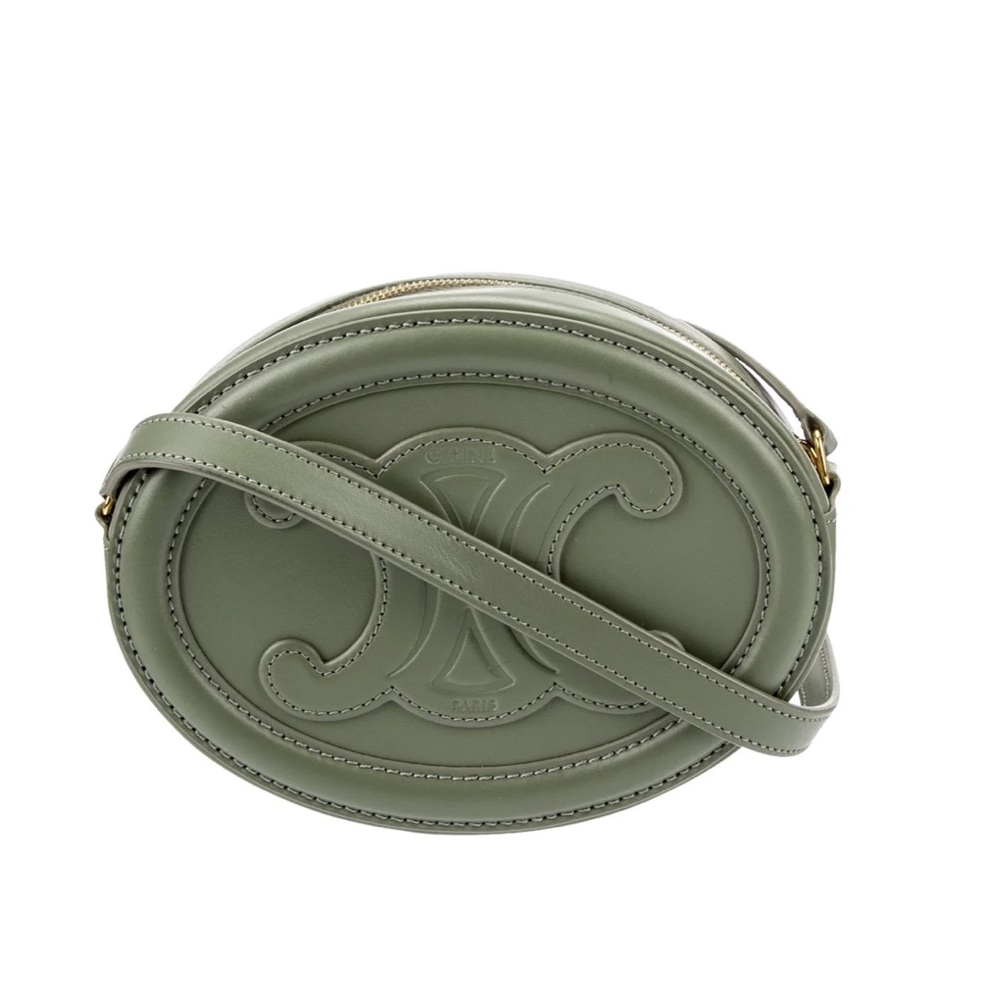Celine Cuir Triomphe Oval Small Crossbody Leather Bag